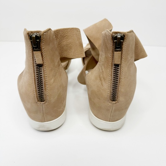 Eileen Fisher Viv Tumbled Nubuck Wedge Sandal Nude Tan 8.5 - Picture 5 of 7